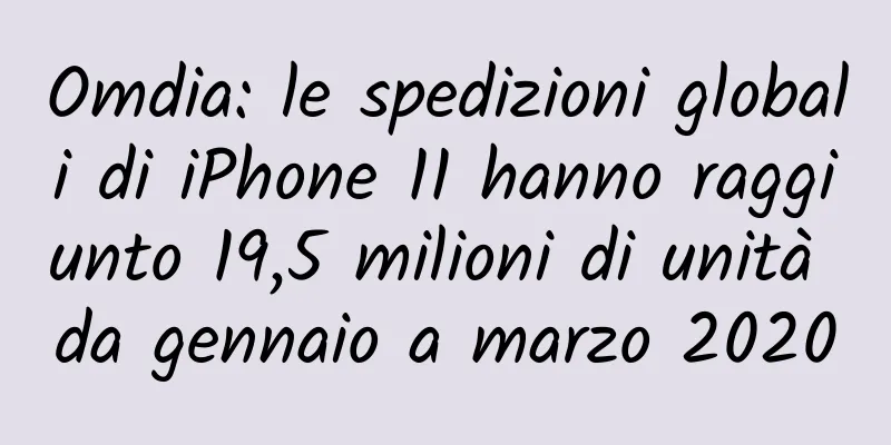 Omdia: le spedizioni globali di iPhone 11 hanno raggiunto 19,5 milioni di unità da gennaio a marzo 2020