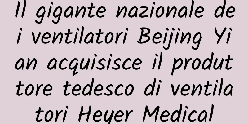 Il gigante nazionale dei ventilatori Beijing Yian acquisisce il produttore tedesco di ventilatori Heyer Medical