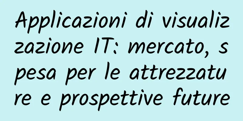 Applicazioni di visualizzazione IT: mercato, spesa per le attrezzature e prospettive future