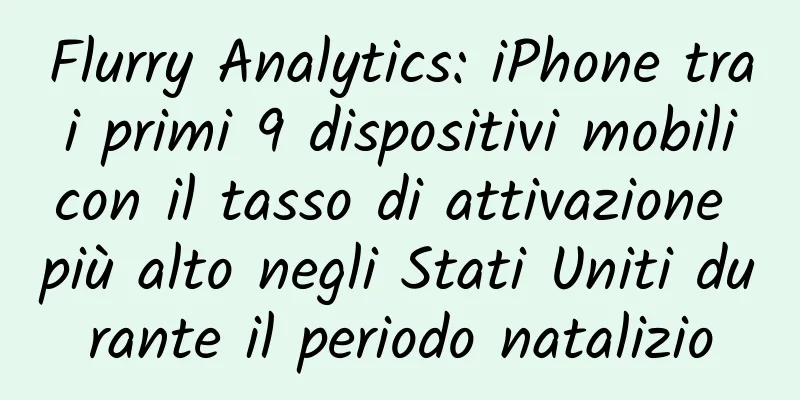 Flurry Analytics: iPhone tra i primi 9 dispositivi mobili con il tasso di attivazione più alto negli Stati Uniti durante il periodo natalizio
