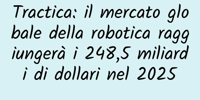 Tractica: il mercato globale della robotica raggiungerà i 248,5 miliardi di dollari nel 2025