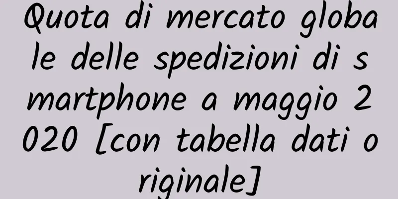 Quota di mercato globale delle spedizioni di smartphone a maggio 2020 [con tabella dati originale]