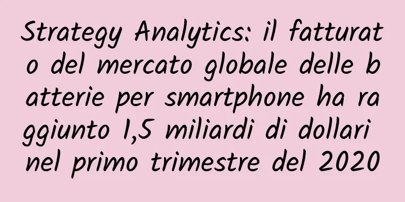 Strategy Analytics: il fatturato del mercato globale delle batterie per smartphone ha raggiunto 1,5 miliardi di dollari nel primo trimestre del 2020