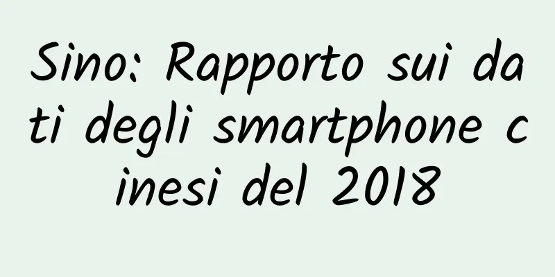 Sino: Rapporto sui dati degli smartphone cinesi del 2018