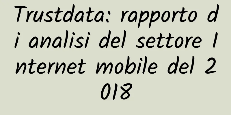 Trustdata: rapporto di analisi del settore Internet mobile del 2018