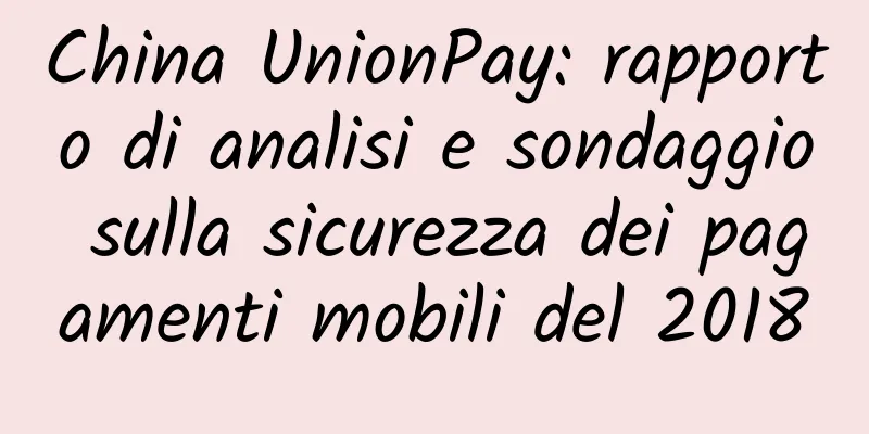 China UnionPay: rapporto di analisi e sondaggio sulla sicurezza dei pagamenti mobili del 2018