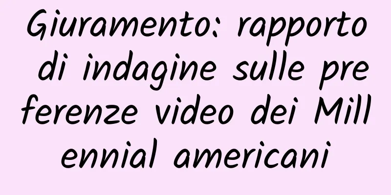 Giuramento: rapporto di indagine sulle preferenze video dei Millennial americani