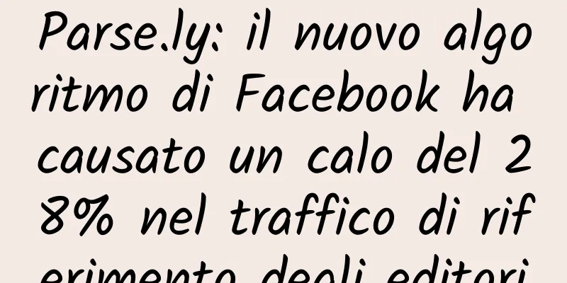 Parse.ly: il nuovo algoritmo di Facebook ha causato un calo del 28% nel traffico di riferimento degli editori