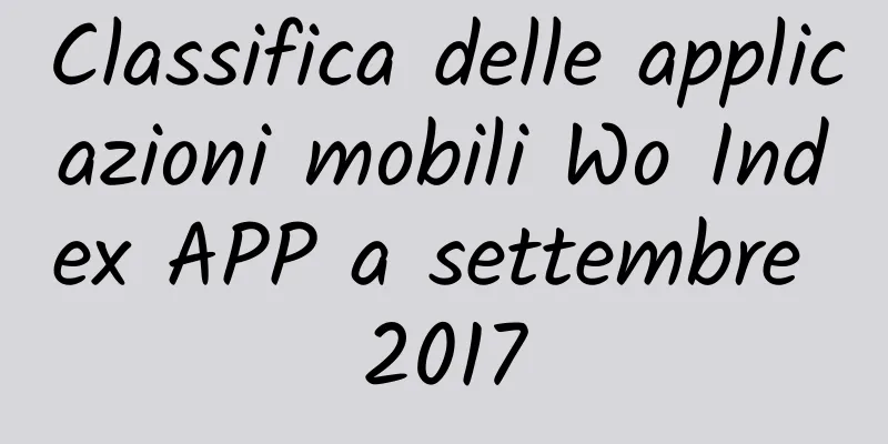 Classifica delle applicazioni mobili Wo Index APP a settembre 2017
