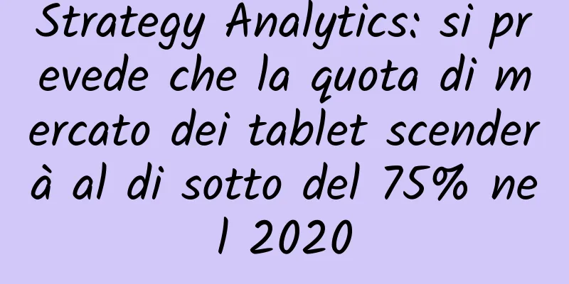 Strategy Analytics: si prevede che la quota di mercato dei tablet scenderà al di sotto del 75% nel 2020