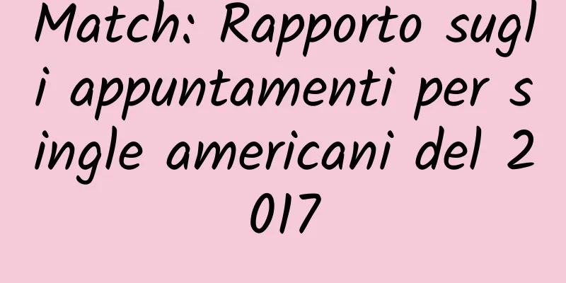 Match: Rapporto sugli appuntamenti per single americani del 2017