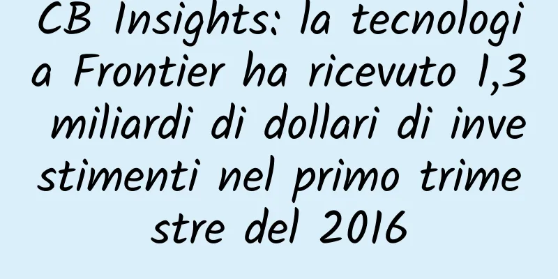CB Insights: la tecnologia Frontier ha ricevuto 1,3 miliardi di dollari di investimenti nel primo trimestre del 2016