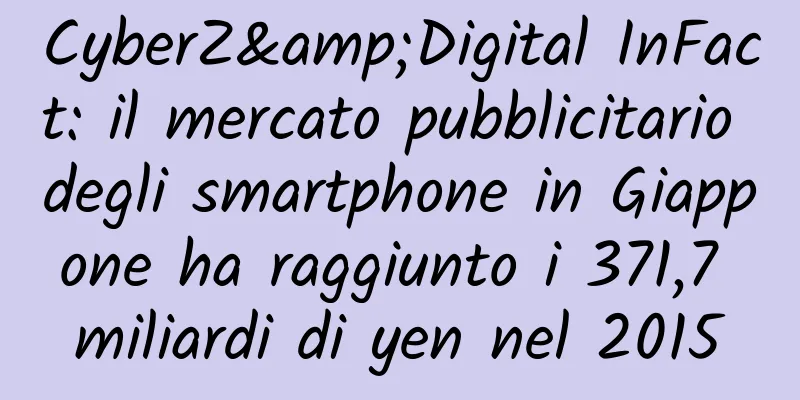 CyberZ&Digital InFact: il mercato pubblicitario degli smartphone in Giappone ha raggiunto i 371,7 miliardi di yen nel 2015