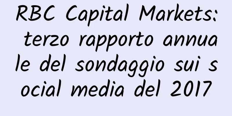 RBC Capital Markets: terzo rapporto annuale del sondaggio sui social media del 2017