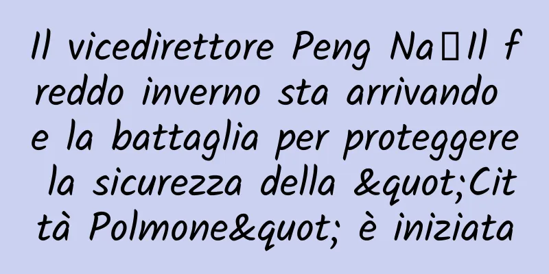 Il vicedirettore Peng Na丨Il freddo inverno sta arrivando e la battaglia per proteggere la sicurezza della "Città Polmone" è iniziata