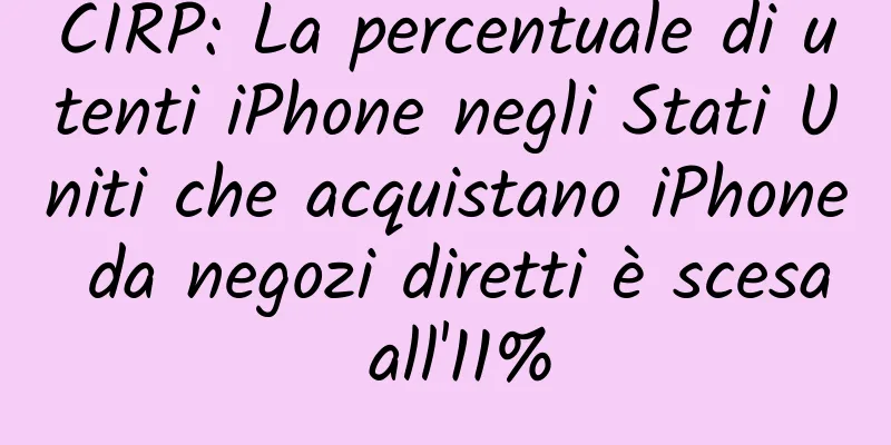 CIRP: La percentuale di utenti iPhone negli Stati Uniti che acquistano iPhone da negozi diretti è scesa all'11%