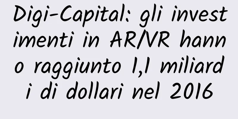 Digi-Capital: gli investimenti in AR/VR hanno raggiunto 1,1 miliardi di dollari nel 2016
