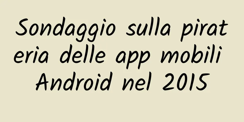 Sondaggio sulla pirateria delle app mobili Android nel 2015