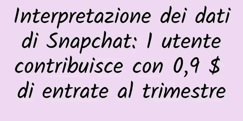 Interpretazione dei dati di Snapchat: 1 utente contribuisce con 0,9 $ di entrate al trimestre