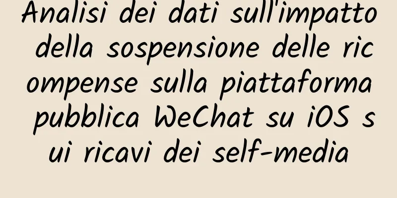 Analisi dei dati sull'impatto della sospensione delle ricompense sulla piattaforma pubblica WeChat su iOS sui ricavi dei self-media