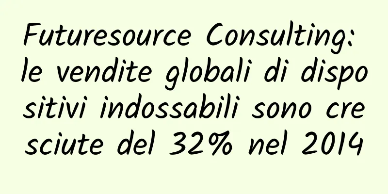 Futuresource Consulting: le vendite globali di dispositivi indossabili sono cresciute del 32% nel 2014