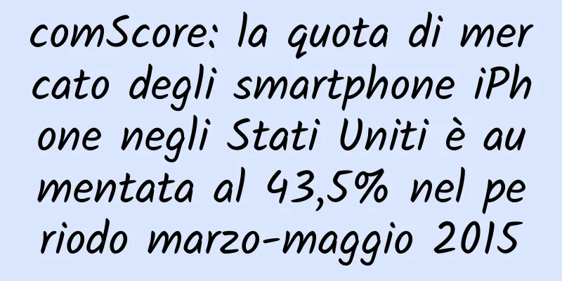 comScore: la quota di mercato degli smartphone iPhone negli Stati Uniti è aumentata al 43,5% nel periodo marzo-maggio 2015