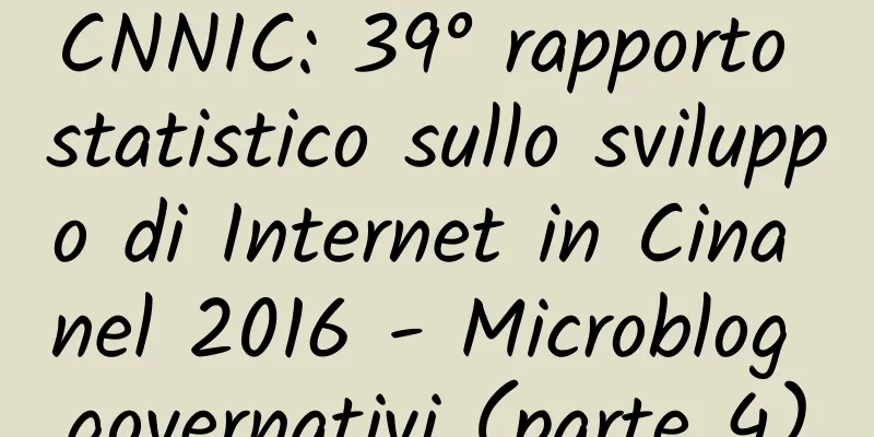 CNNIC: 39° rapporto statistico sullo sviluppo di Internet in Cina nel 2016 - Microblog governativi (parte 4)