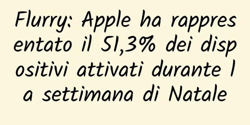 Flurry: Apple ha rappresentato il 51,3% dei dispositivi attivati ​​durante la settimana di Natale