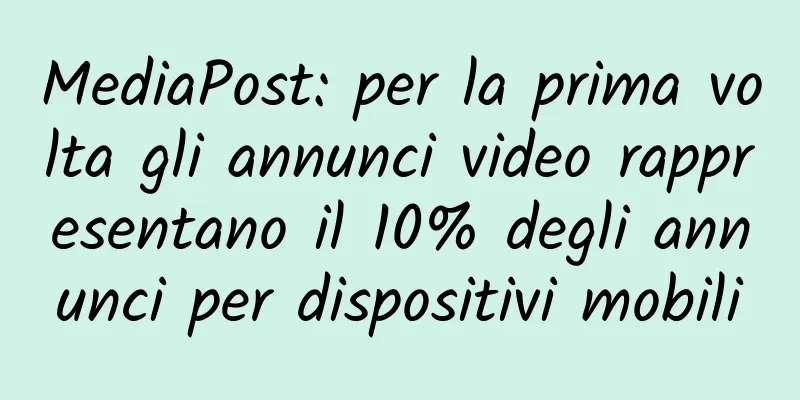 MediaPost: per la prima volta gli annunci video rappresentano il 10% degli annunci per dispositivi mobili
