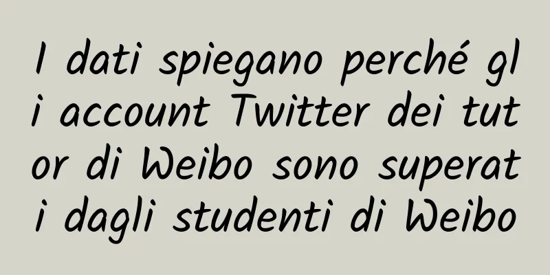 I dati spiegano perché gli account Twitter dei tutor di Weibo sono superati dagli studenti di Weibo