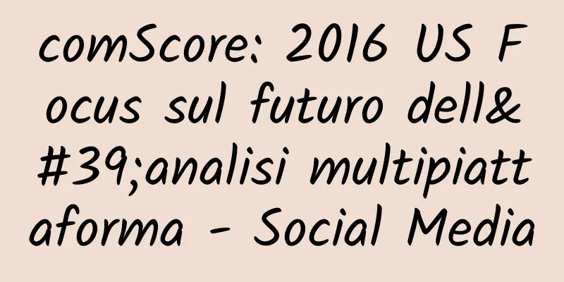 comScore: 2016 US Focus sul futuro dell'analisi multipiattaforma - Social Media