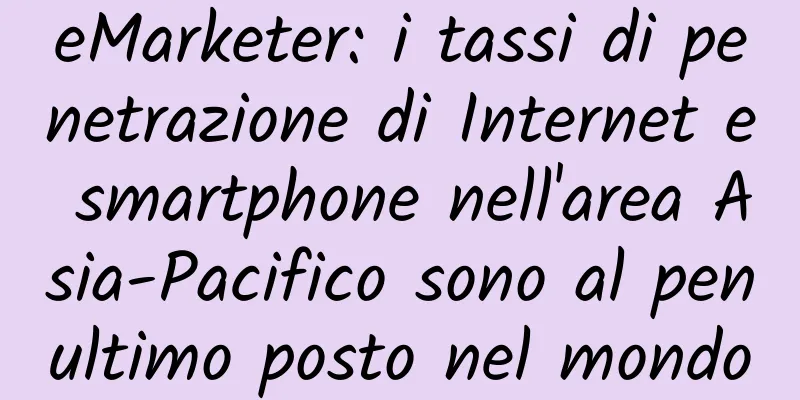 eMarketer: i tassi di penetrazione di Internet e smartphone nell'area Asia-Pacifico sono al penultimo posto nel mondo