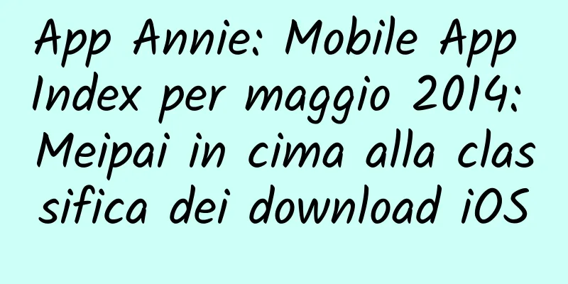 App Annie: Mobile App Index per maggio 2014: Meipai in cima alla classifica dei download iOS