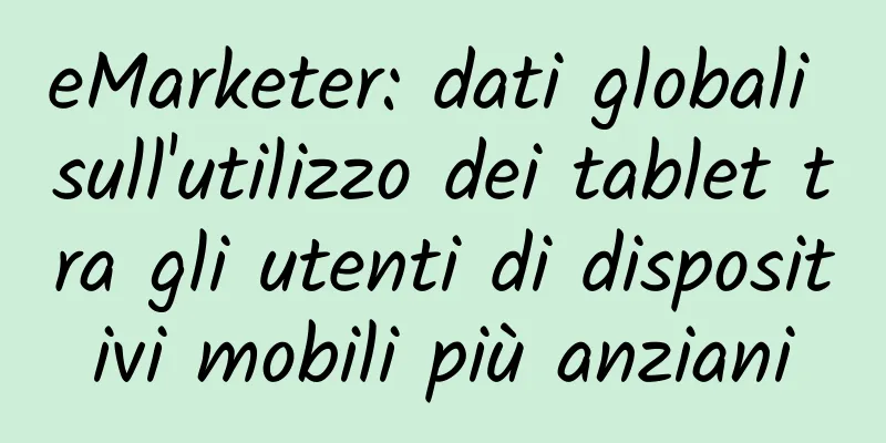 eMarketer: dati globali sull'utilizzo dei tablet tra gli utenti di dispositivi mobili più anziani