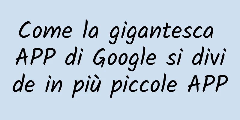 Come la gigantesca APP di Google si divide in più piccole APP