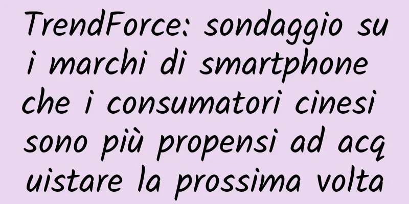TrendForce: sondaggio sui marchi di smartphone che i consumatori cinesi sono più propensi ad acquistare la prossima volta