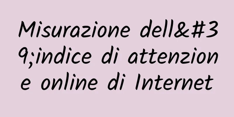 Misurazione dell'indice di attenzione online di Internet