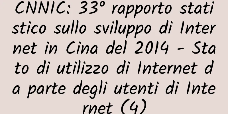 CNNIC: 33° rapporto statistico sullo sviluppo di Internet in Cina del 2014 - Stato di utilizzo di Internet da parte degli utenti di Internet (4)