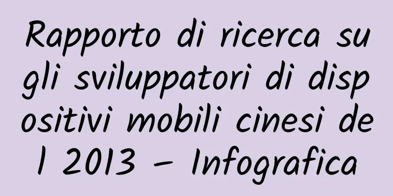 Rapporto di ricerca sugli sviluppatori di dispositivi mobili cinesi del 2013 – Infografica