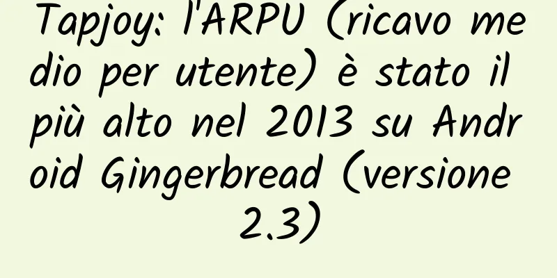Tapjoy: l'ARPU (ricavo medio per utente) è stato il più alto nel 2013 su Android Gingerbread (versione 2.3)