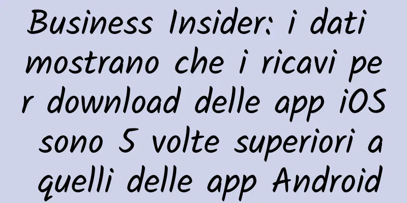 Business Insider: i dati mostrano che i ricavi per download delle app iOS sono 5 volte superiori a quelli delle app Android