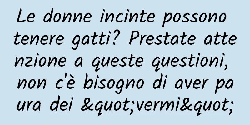 Le donne incinte possono tenere gatti? Prestate attenzione a queste questioni, non c'è bisogno di aver paura dei "vermi"