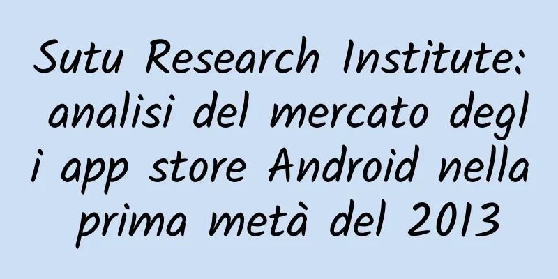 Sutu Research Institute: analisi del mercato degli app store Android nella prima metà del 2013