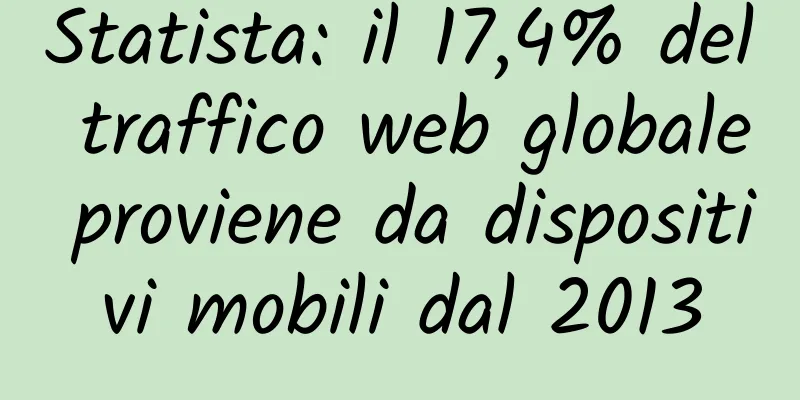Statista: il 17,4% del traffico web globale proviene da dispositivi mobili dal 2013