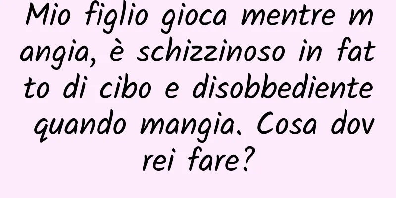 Mio figlio gioca mentre mangia, è schizzinoso in fatto di cibo e disobbediente quando mangia. Cosa dovrei fare?