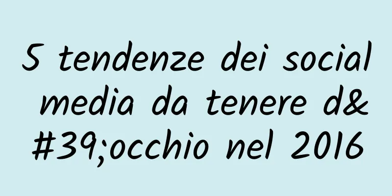 5 tendenze dei social media da tenere d'occhio nel 2016