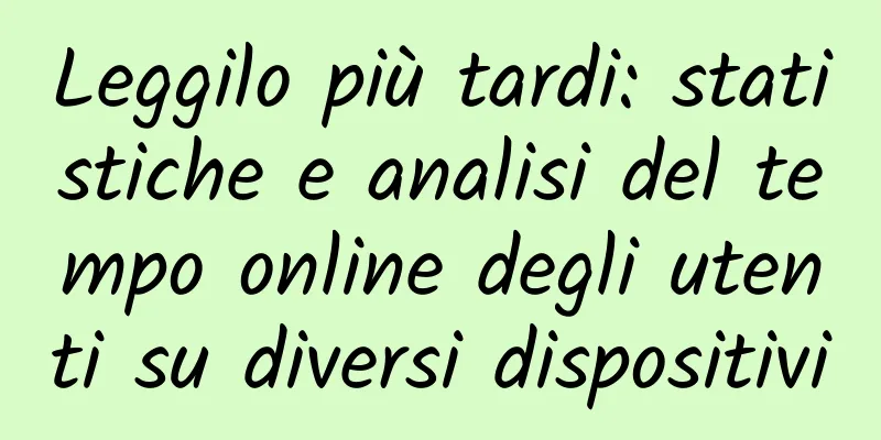 Leggilo più tardi: statistiche e analisi del tempo online degli utenti su diversi dispositivi