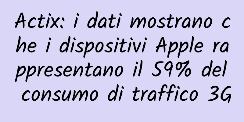 Actix: i dati mostrano che i dispositivi Apple rappresentano il 59% del consumo di traffico 3G