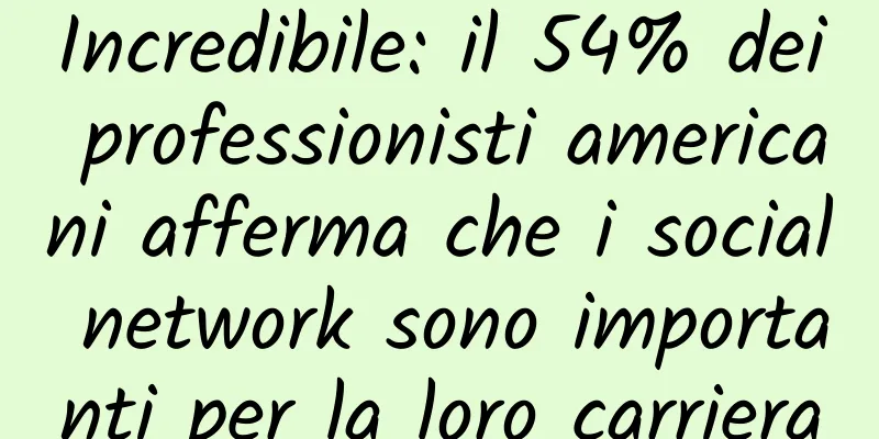 Incredibile: il 54% dei professionisti americani afferma che i social network sono importanti per la loro carriera