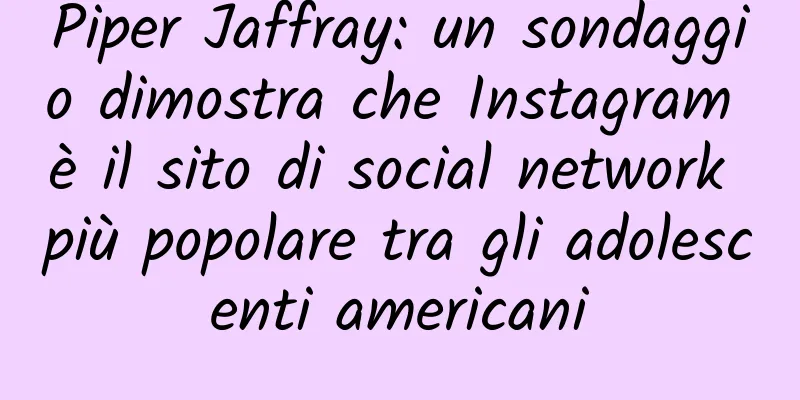 Piper Jaffray: un sondaggio dimostra che Instagram è il sito di social network più popolare tra gli adolescenti americani